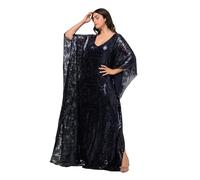 Ulla Popken Vestido Largo de Capa para Mujer con Lentejuelas Vestidos, Marine, 44-46 Grande