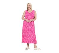 Ulla Popken Vestido Maxi, Estampado, línea A, Escote en V, sin Mangas Rosa Magenta 42+ 840040528-42+