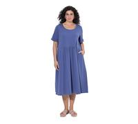 Ulla Popken Vestido Midi de Punto para Mujer, Tallas Grandes, Talla Grande, línea A, Cuello Redondo, Media Manga