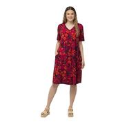 Ulla Popken Vestido Midi Estampado Cuello Botón 832018, Morado, 56-58 para Mujer