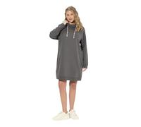 Ulla Popken Vestido para Mujer, Cuello Alto, Manga Larga, con Bolsillos, Gris Grafito, 54-56