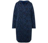 Ulla Popken Vestido Sport, Sudadera con Capucha, patrón de Leopardo, con Bordes Abiertos, Manga Larga índigo 46+ 832142749-46+