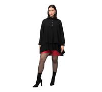 Ulla Popken Volante de Manga Larga para túnica Blusas, Negro, 56-58 para Mujer