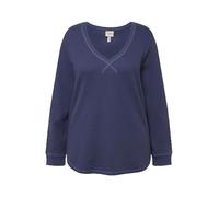 Ulla Popken Waffle Pique Sweatshirts Sudadera, Azul Tinta, 48-50 para Mujer