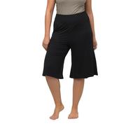 Ulla Popken, Weites, Gerades Bein, Elastikbund Bermudas, Pierna Ancha y Recta, Cintura elástica, Negro, 48-50 Mujeres