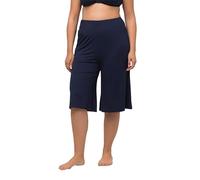 Ulla Popken, Weites, Gerades Bein, Elastikbund Bermudas, Pierna Ancha y Recta, Cintura elástica, Negro, 48-50 Mujeres
