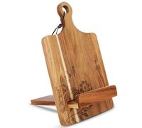 ULLAHOLM Soporte de madera para libros de cocina para mostrador de cocina, regalo del día de la madre para mamá, soporte reversible para libros de recetas de acacia, tarjeta de conversión de medición