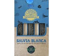 ULLAS Incienso Orgánico - Fragancia White Sage - Varillas de Incienso Hechas a Mano - 100% Natural - 25g x 12 = 300g