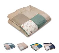 ULLENBOOM ®Alfombra para gatear de bebé 100 x 100 cm acolchada en Amigos del bosque (Made in EU) - Alfombra para gatear con 100% algodón OekoTex®, ideal como alfombra de juego para bebés