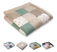 ULLENBOOM ®Alfombra para gatear de bebé 140 x 140 cm acolchada en Amigos del bosque (Made in EU) - Alfombra para gatear con 100% algodón OekoTex®, ideal como alfombra de juego para bebés