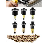 Ulluthu 186 Piezas de Remaches Roscados Kit | Remachadora Manual de Tuercas M3-M10 | Incluye 6 Cabezales y 180 Tuercas de Acero al Carbono | para Remachar para Automoción, Taller y Bricolaje