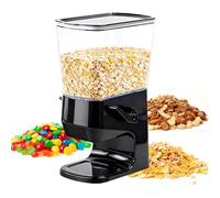 Ulluthu Dispensador de Cereales 3.2L para Encimera - No Aplasta los Cereales y Sin Migas - Diseño Desmontable para Lavar - Multiusos para Granola, Frutos Secos, Café, Galletas - Negro