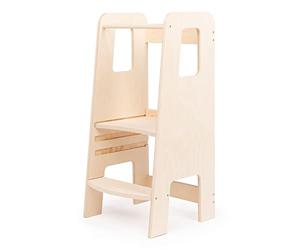 Ully by moblì®| la Primera Torre de observación Infantil de Madera Natural | Fabricada en Italia según los principios Montessori | Diseñado por educadores Expertos | Torre Montessori con estantes