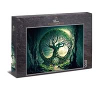 Ulmer Puzzleschmiede - Antiguo Bosque de los Druidas - Puzzle celta del árbol de la vida con 1000 piezas - Mundo místico entre naturaleza y magia - Calidad Made in Germany