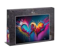 Ulmer Puzzleschmiede - Colorido rompecabezas de corazón de 1000 piezas Forever - Colorido motivo de amor con energía y emoción - Calidad fabricado en Alemania