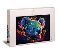Ulmer Puzzleschmiede - Puzle Koala "Schmuckstück" - Puzzle de 1000 piezas con Koala decorado de colores - de la colección de puzzles Colores & Fantasy, calidad fabricado en Alemania