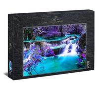 Ulmer Puzzleschmiede - Puzle Secret Place de 2000 piezas, diseño de cascada de noche con colores místicos en un lugar oculto de Asia.