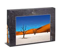 Ulmer Puzzleschmiede - Puzzle árboles del Desierto - Impresionante Rompecabezas de 1000 Piezas de Namibia - Un Rompecabezas de África de Colores intensos