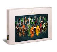 Ulmer Puzzleschmiede - Puzzle "Colores afilados" - Puzzle de 2000 piezas - Diseño de rompecabezas de hierbas y especias, como moderno atractivo en un elegante diseño de cocina y pared