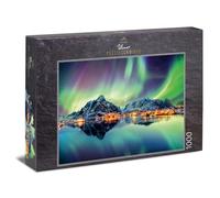 Ulmer Puzzleschmiede - Puzzle Danza de la Aurora Boreal: Puzzle de 1000 Piezas - Espectacular Aurora Boreal sobre Lofoten, Noruega
