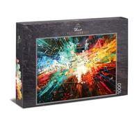 Ulmer Puzzleschmiede - Puzzle de 1000 piezas "Superhit" - Ilustración musical abstracta con líneas impactantes y fondo de colores - Calidad Made in Germany