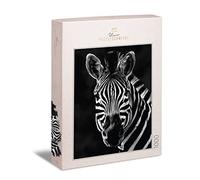 Ulmer Puzzleschmiede - Puzzle de Animales Zebra - Puzzle clásico de 1000 Piezas - El diseño de Cebra como un Retrato Animal Especialmente exigente y Rompecabezas de Vida Silvestre