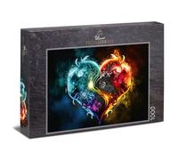 Ulmer Puzzleschmiede - Puzzle de corazón mágico de 1000 piezas - Puzle de corazón brillante y efectivo de la colección de colores mágicos - Fabricado en Alemania
