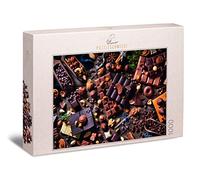 Ulmer Puzzleschmiede - Puzzle Dulce tentación - Clásico puzle de 1000 Piezas - Nueces, Bombones y Chocolate como diseño contemporáneo de Rompecabezas para conocedores