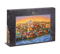 Ulmer Puzzleschmiede - Puzzle Estambul pintoresca: Puzzle de 1000 Piezas - Pintura Oriental de la histórica Ciudad de Estambul en el Bósforo