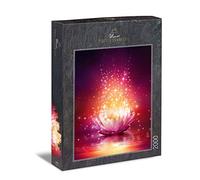 Ulmer Puzzleschmiede - Puzzle "Lotus-Magia" - Puzzle artístico y moderno de 2000 piezas - Fantástica flor de loto como flor mágica brillante en el agua - Puzle de calidad fabricado en Alemania