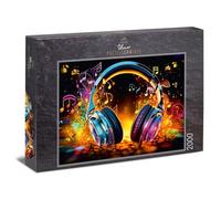Ulmer Puzzleschmiede - Puzzle Magic Music de 2000 piezas - Puzle de efectos creativos con símbolos musicales y colores llamativos