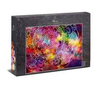 Ulmer Puzzleschmiede - Puzzle "Mandala colorido" - Puzle clásico de 500 piezas - Mandala colorido como puzzle con líneas geométricas finas - Rompecabezas eficaz para adultos