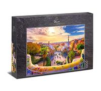 Ulmer Puzzleschmiede - Puzzle Park Güell Barcelona - Puzzle clásico de 1000 Piezas - Monumento de Antoni Gaudi en Barcelona, España
