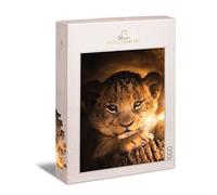 Ulmer Puzzleschmiede - Puzzle pequeño príncipe - Precioso puzle de Animales de 1000 Piezas - El pequeño león mira la luz del Sol en África - Pequeño Gato depredador como Puzzle de Cuento de Hadas