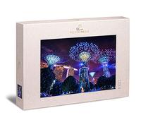 Ulmer Puzzleschmiede - Puzzle Singapur mágico: Puzzle de 1000 Piezas - Las Luces Especiales de la Ciudad de Singapur con el Hotel Marina Bay Sands