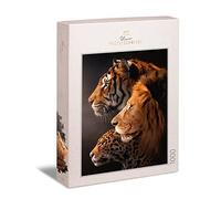 Ulmer Puzzleschmiede - Puzzle The Big Three, diseño de Gato depredador colosal con Tigre, león y Leopardo, Puzzle para Animales de 1000 Piezas con los 3 Grandes Cazadores