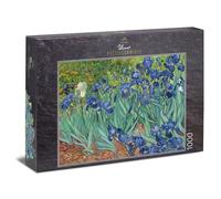 Ulmer Puzzleschmiede - Puzzle Van Gogh, Irisis - Puzzle de 1000 Piezas - Lirios Frente a un Colorido Prado de Flores (Van Gogh, Saint-Rémy, 1889)