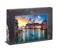 Ulmer Puzzleschmiede - Puzzle Venecia - Puzzle de 1000 Piezas - Atardecer sobre el Gran Canal de Venecia
