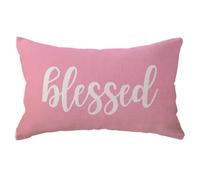 ULOVE LOVE YOURSELF Blessed - Fundas de almohada lumbar, rústicas, decorativas, rectangulares, de 12 x 20 pulgadas, para decoración delantera y porche, regalos de inauguración de la casa (rosa)