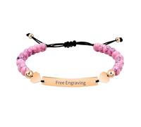 Uloveido 2 pulseras magnéticas personalizadas para identificación de pareja, color turquesa, grabadas a mano, cuerda trenzada para hombres y mujeres, amistad, ajustables, personalizables, Y1451, Tela