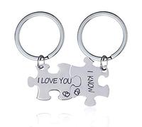 Uloveido Acero inoxidable His and Hers 2 Pcs Parejas Llaveros Set para Mujeres Hombres, Amantes personalizados Rompecabezas Llavero a juego Juego de joyas para Novio Novia SN141 (TE AMO, LO SABO)