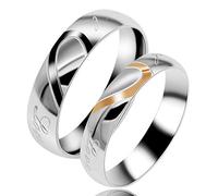 Uloveido Anillo de Acero Inoxidable para Hombres - Anillo de Amor Eterno Anillo de Bodas Masculino y552 (Size 22)