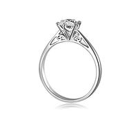 Uloveido Anillo de compromiso de plata de ley 925 para mujer, 1,5 g, talla J, L, O, Q, S, JZ048, L1/2(51.9mm), Cristal, Cristal