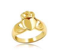 Uloveido Anillo de corona de corazón de Claddagh irlandés de acero inoxidable de color dorado Anillos de amistad de lealtad de amor Joyería de promesa de boda Y981-gold, Metal, no conocido