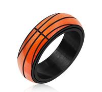 Uloveido Anillo giratorio giratorio de acero de titanio para aliviar el estrés y la ansiedad, para entusiastas de los deportes, baloncesto, fútbol americano, fútbol, béisbol, 8 mm, Metal, Sin piedras