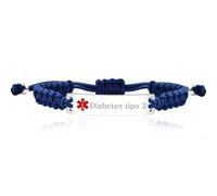 Uloveido Brazalete de logotipo médico neutro grabado en azul para diabetes tipo 2 y3944