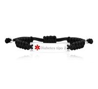 Uloveido Brazalete de logotipo médico neutro grabado en negro para diabetes tipo 2 y3944