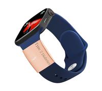 Uloveido Etiqueta de advertencia médica femenina para diabetes tipo 2 de acero inoxidable de color oro rosa correa de reloj inteligente deportiva y4313