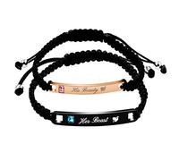 Uloveido His Beauty and Her Beast - Juego de Pulseras para Parejas, Pulseras a Juego Trenzadas de Cuerda Hechas a Mano para Mujeres y Hombres (Beauty Beast)