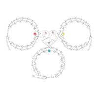 Uloveido Juego de 3 Pulseras BFF en Capas para 3 Amigas - Cadena de Eslabones de Corazón de Acero Inoxidable a Juego Pulseras de Corazón Rompecabezas Mejores Amigas para Mujeres Regalo de Amistad